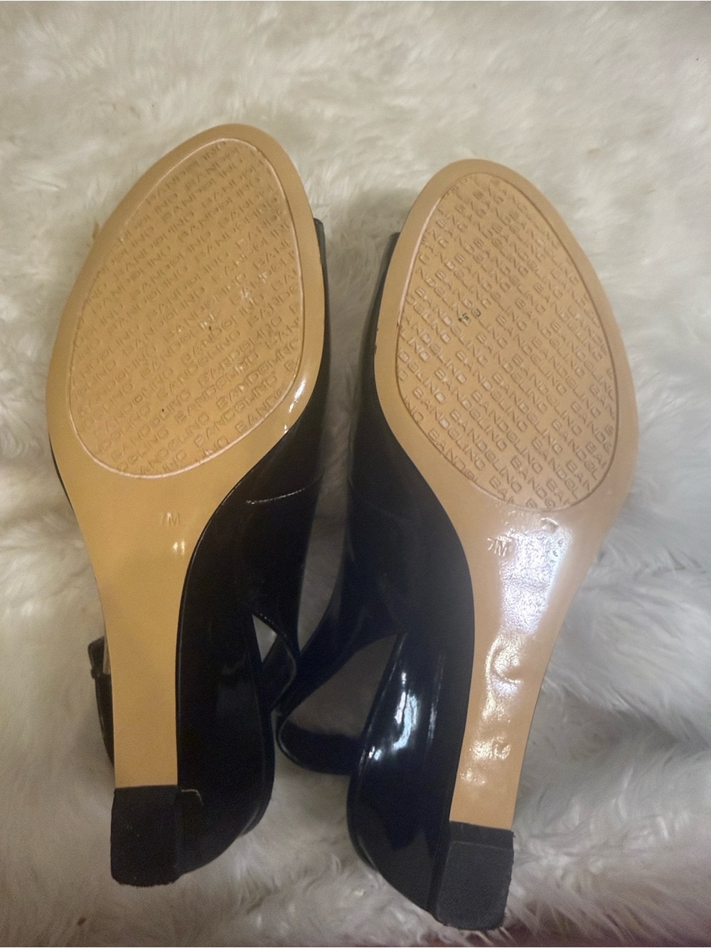 Bandolino Black Patent Slingback Wedge Sandals Size 7M EUC - Picture 5 of 7